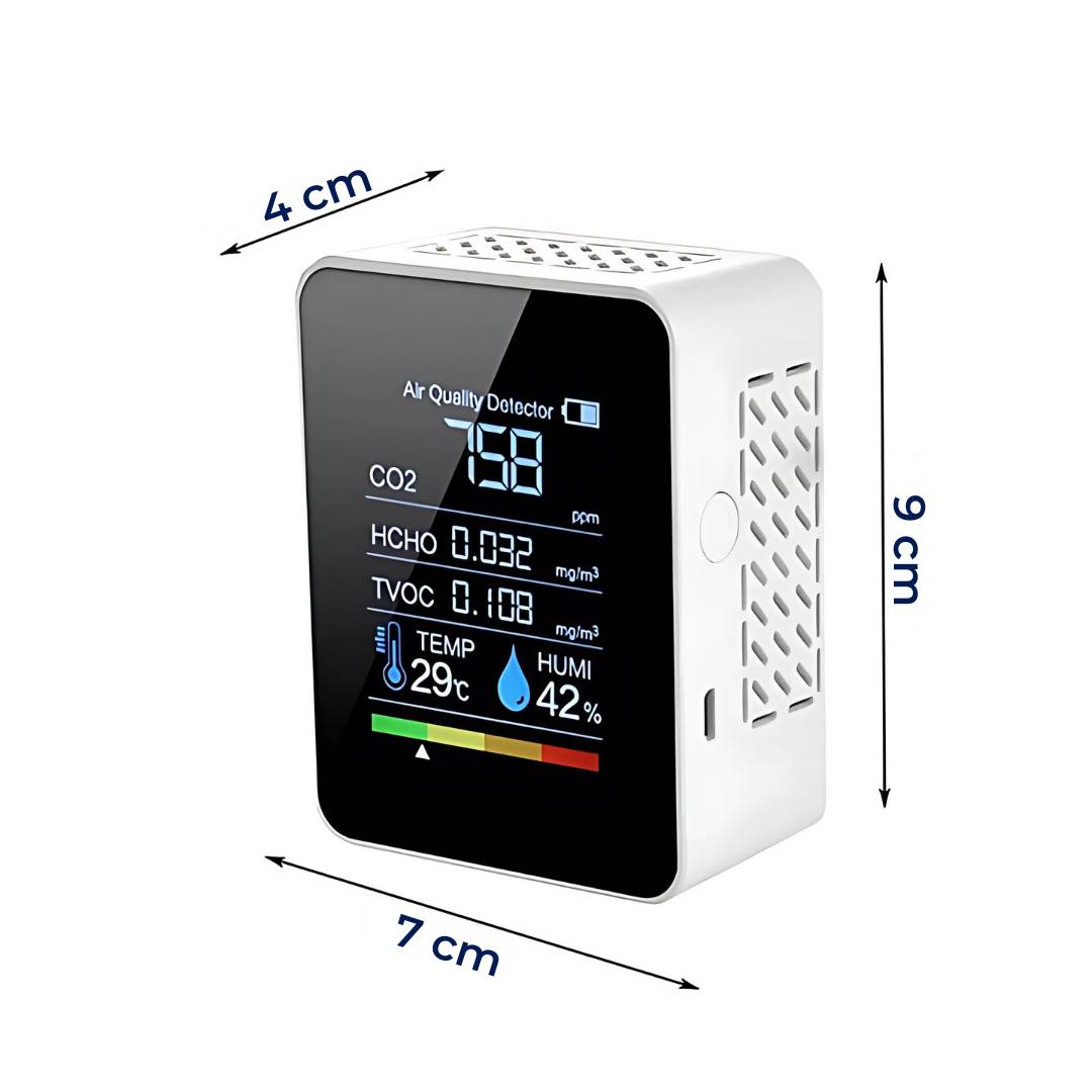 BowLift | CO2 Carbon Dioxide Monitor - Air Quality Detector with Real-Time Alerts for Home and Office Air Quality Monitoring