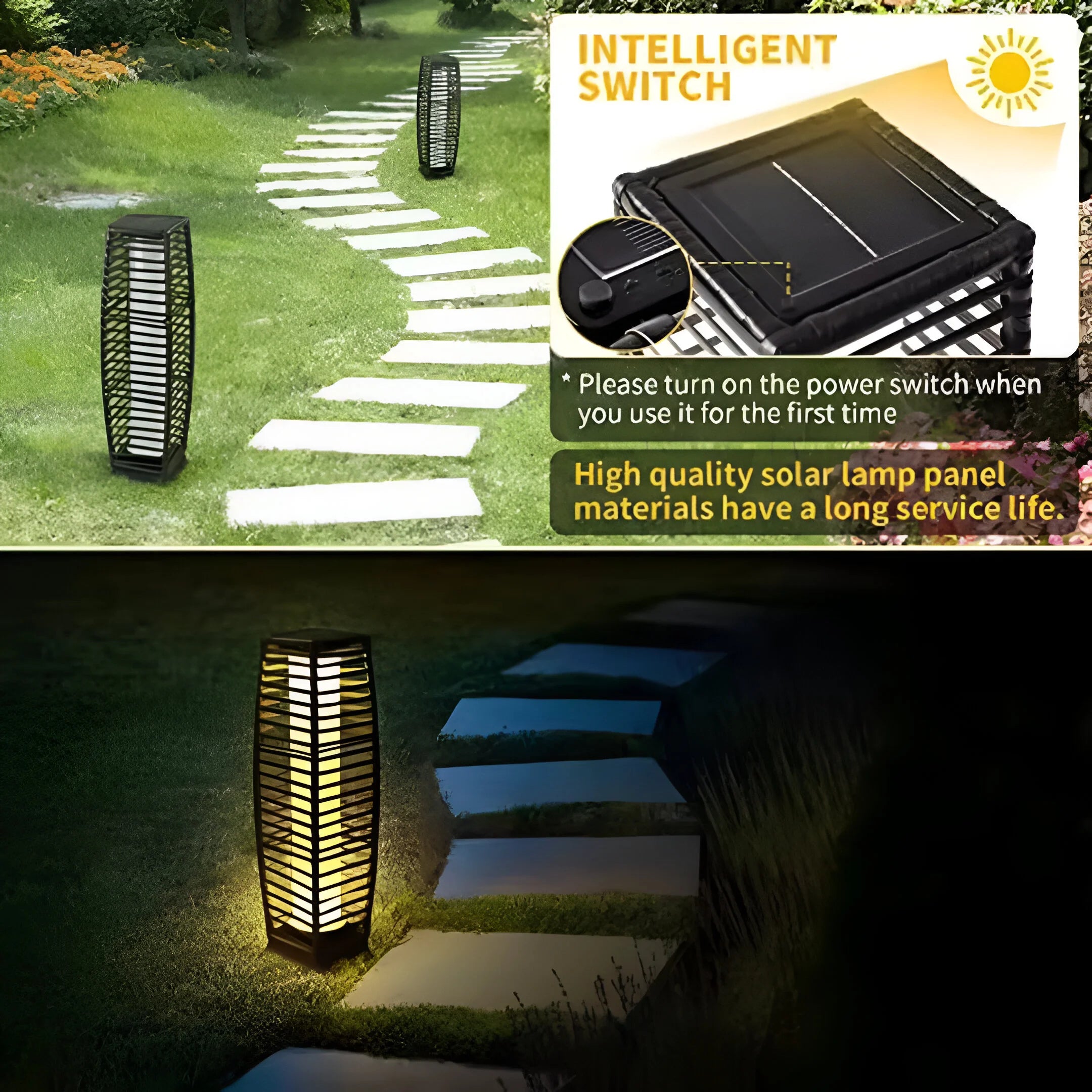 LumiGlow – Solar-Powered Outdoor Floor Lamp