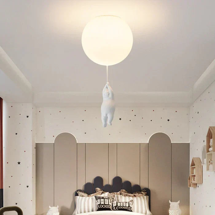 BowLift | CloudBear Kids Ceiling Light – Bear & Balloon LED Pendant Lamp for Nursery and Bedroom Decor