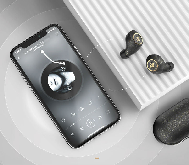 BowLift | Bluetooth 5.0 Wireless Headset with Touch Control, Noise Reduction, Fast Connection, HiFi Sound Quality, & IPX5 Waterproof, for Home, Office & School (Starry Black)