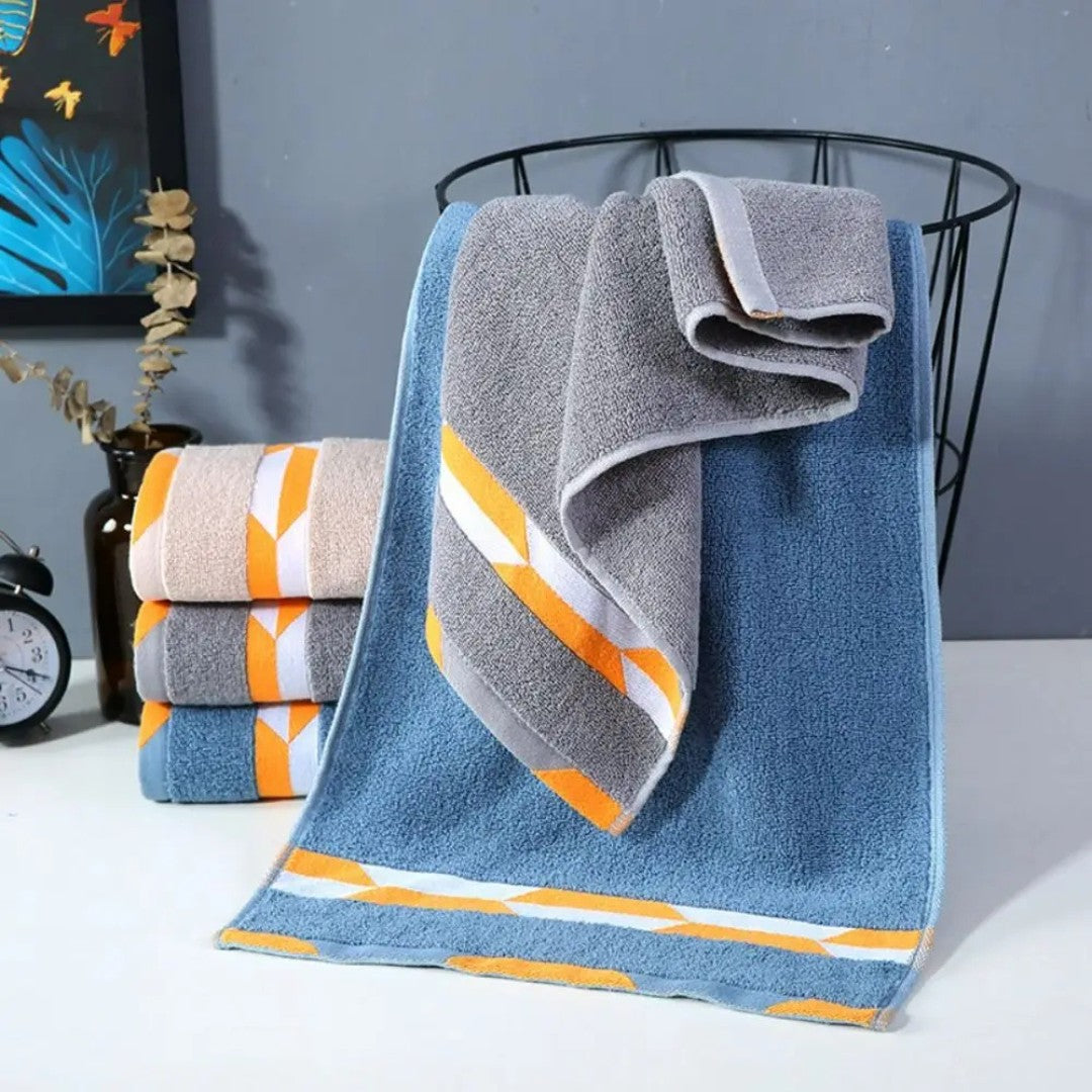 Geometric Pattern Bath Towels