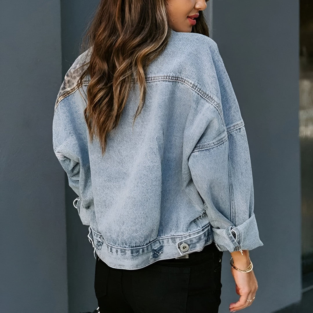Leopard Print Denim Jacket