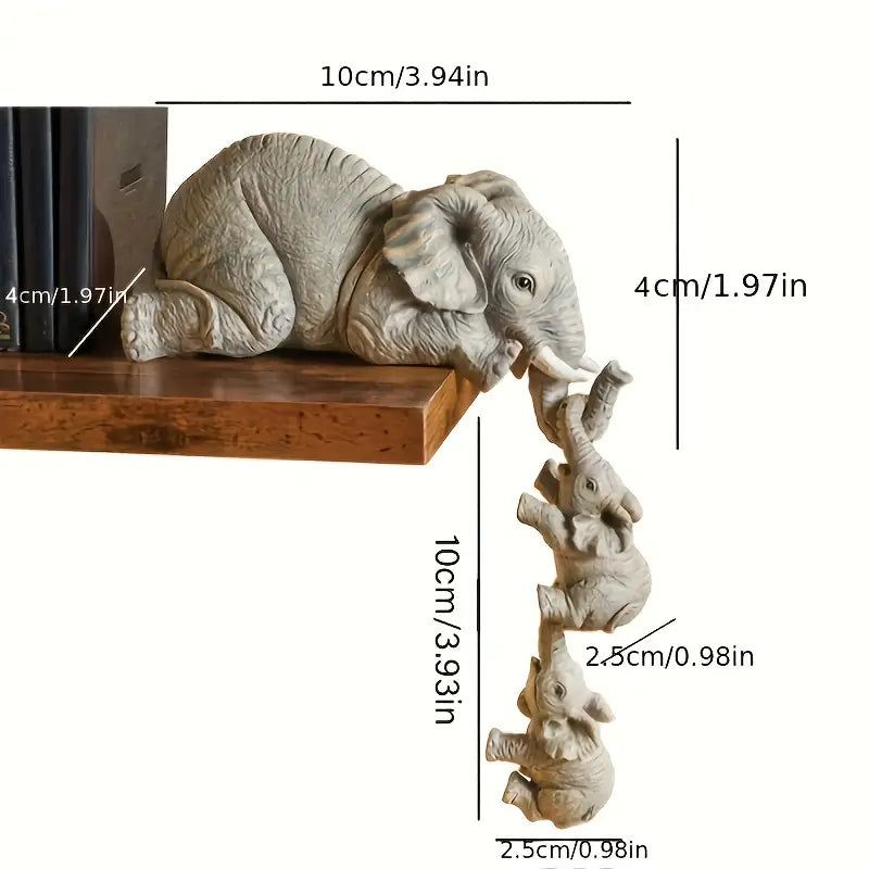 BowLift | Eleva Decorative Elephants Family Figurines – Set of 3 Interior Decoration