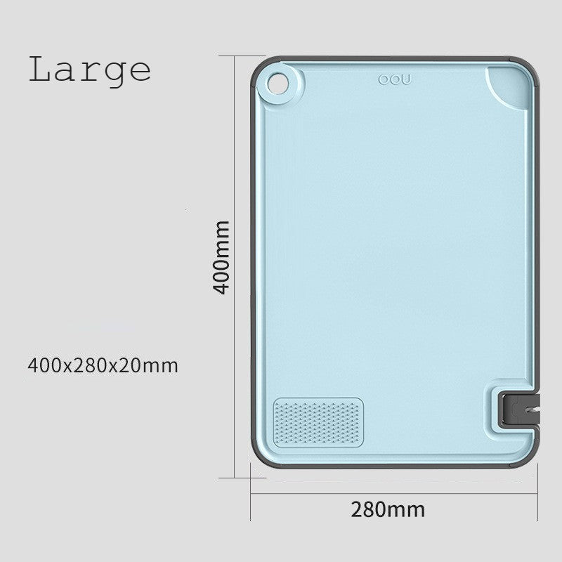 BowLift | Cutting Board with Built-In Knife Sharpener, Garlic Grater, Juice Catcher & Slip-Resistant Bottom, for Meat, Vegetable, Cheese