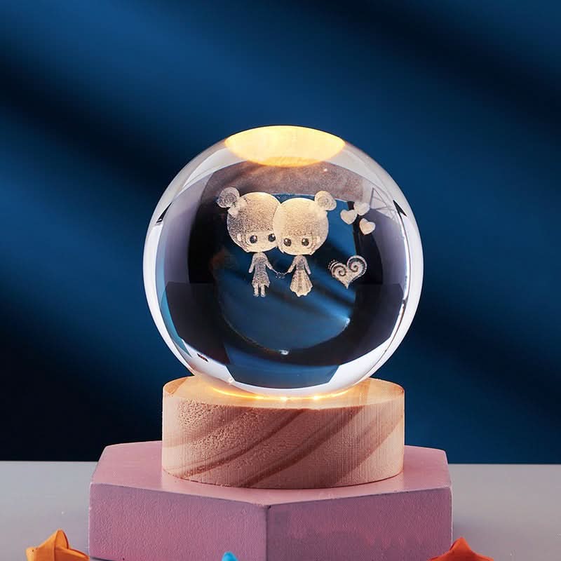 BowLift | Elegant 3D LED night lamp with sparkling crystal shine