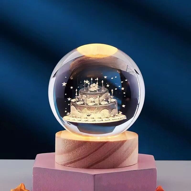 BowLift | Elegant 3D LED night lamp with sparkling crystal shine