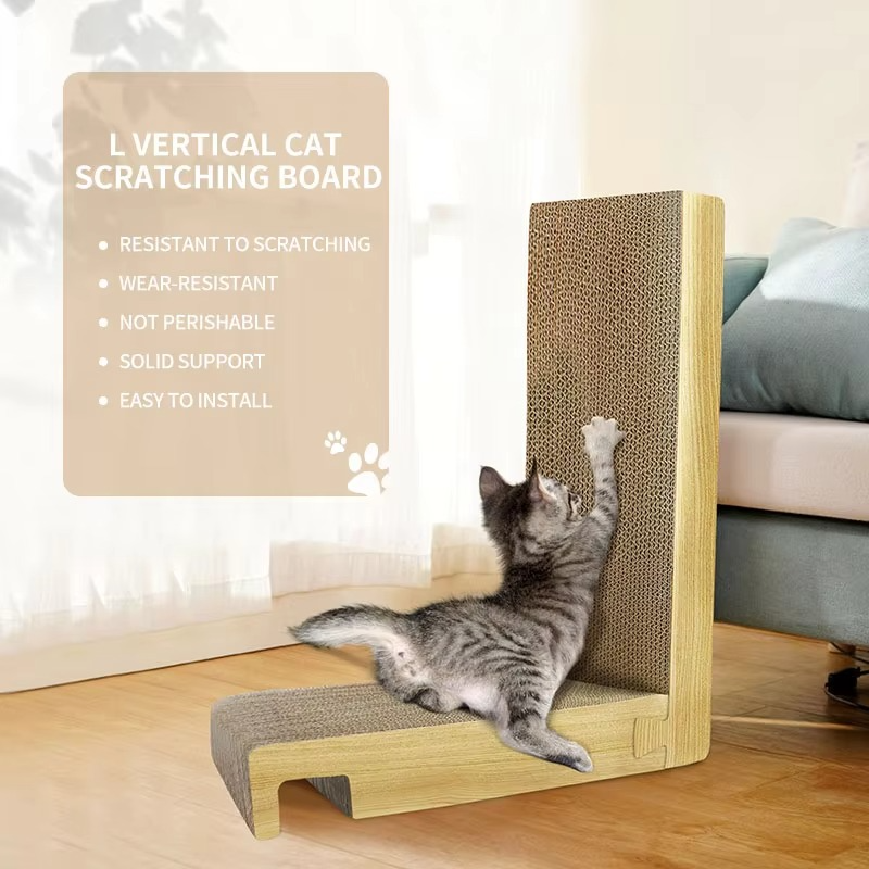 BowLift | Durable L-Shaped Cat Scratching Post with Claw-Grinding Board
