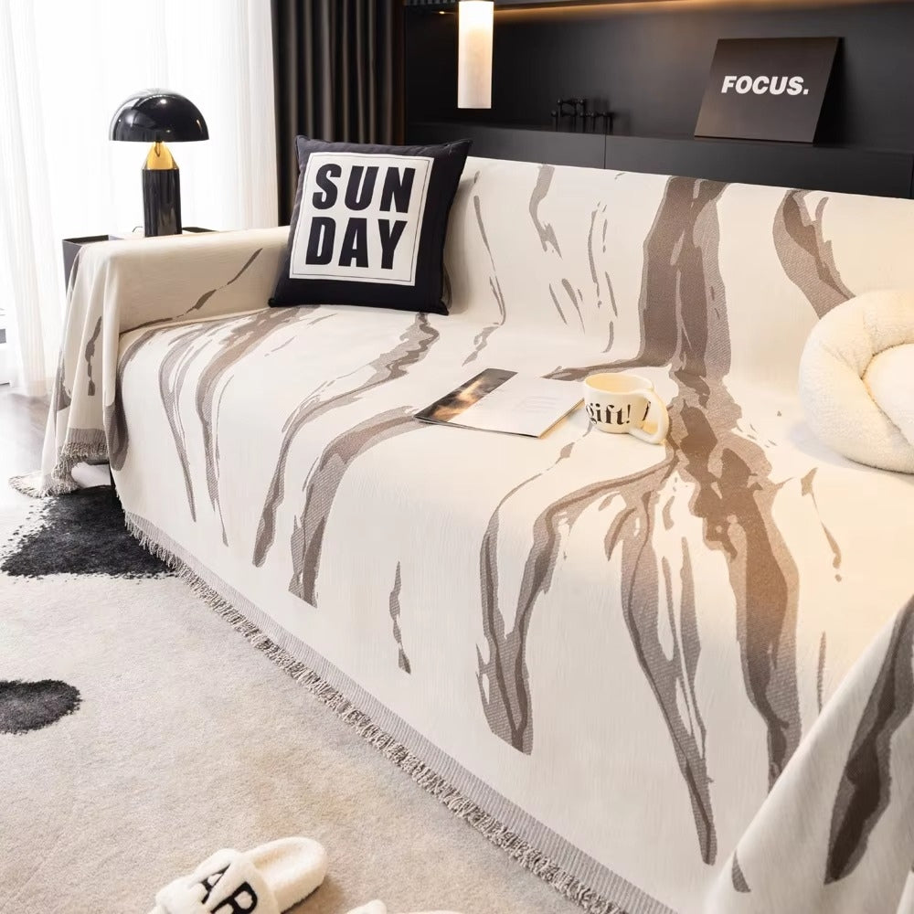 BowLift | Abstract Brushstroke Chenille Sofa Cover