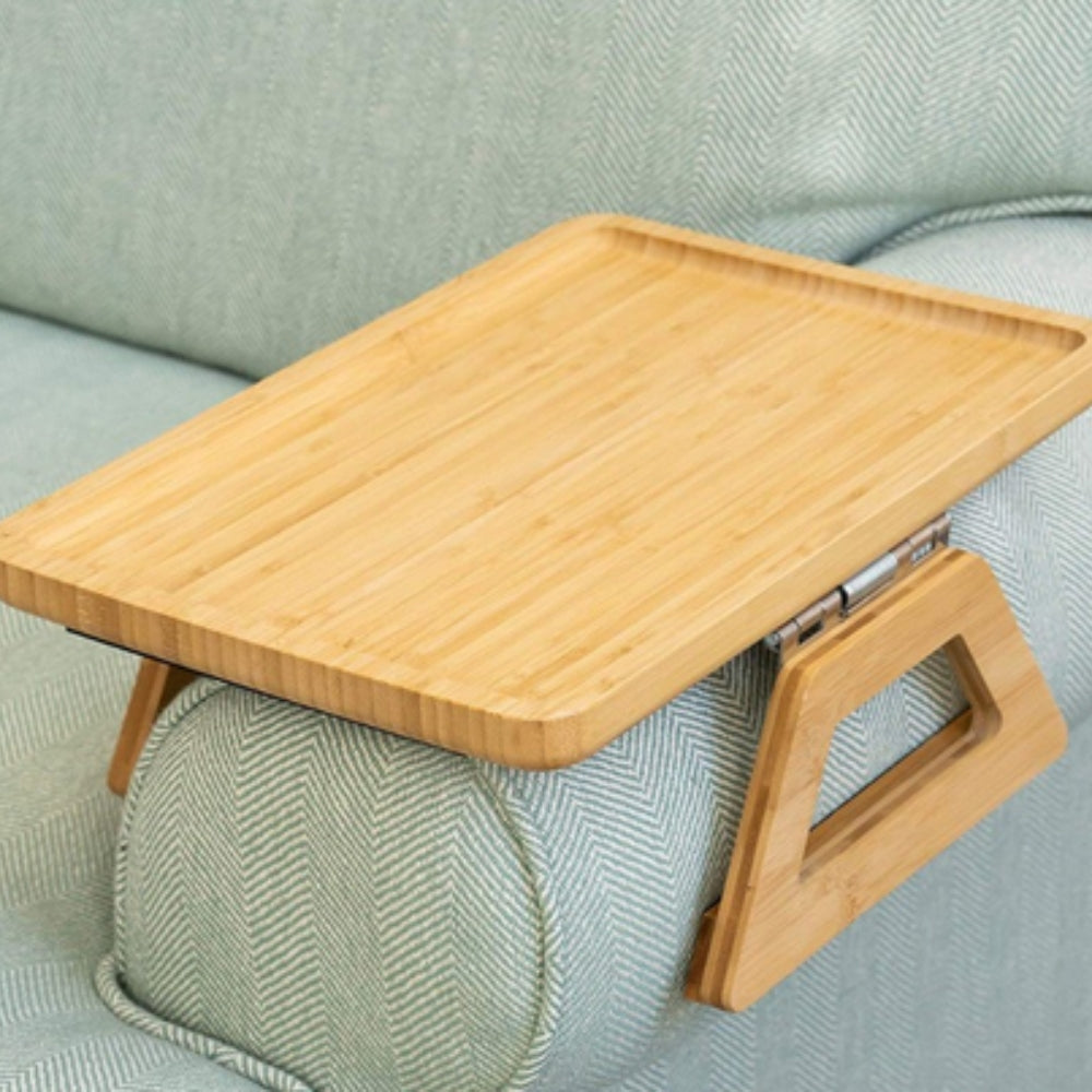 BowLift | Adjustable Bamboo Clip-On Arm Tray Table