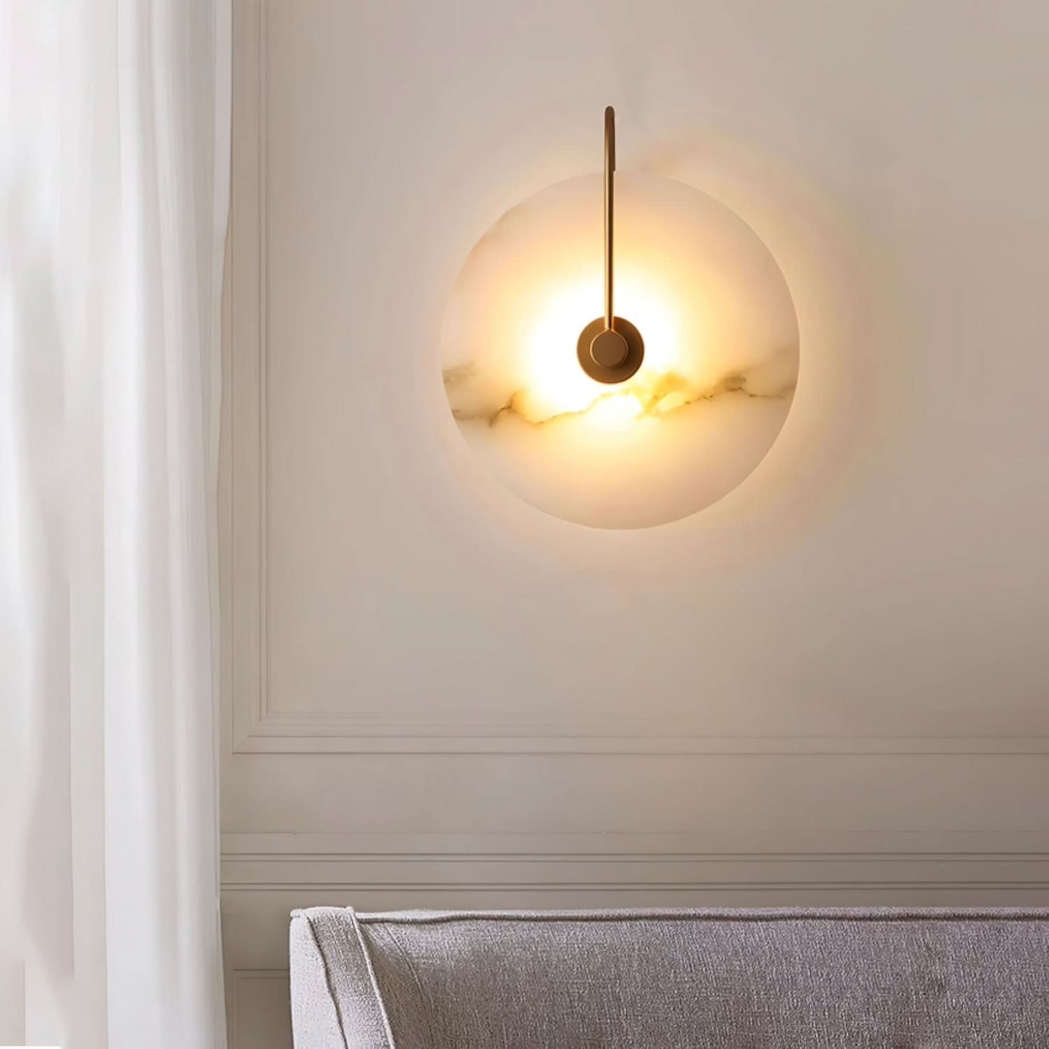 BowLift | Alabaster LED Wall Lamp – Modern Ambient Lighting