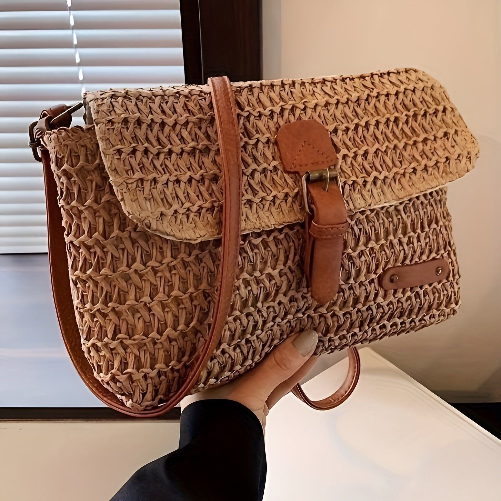BowLift | Annalise Bag – Vintage Style Woven Straw Shoulder Bag for Summer