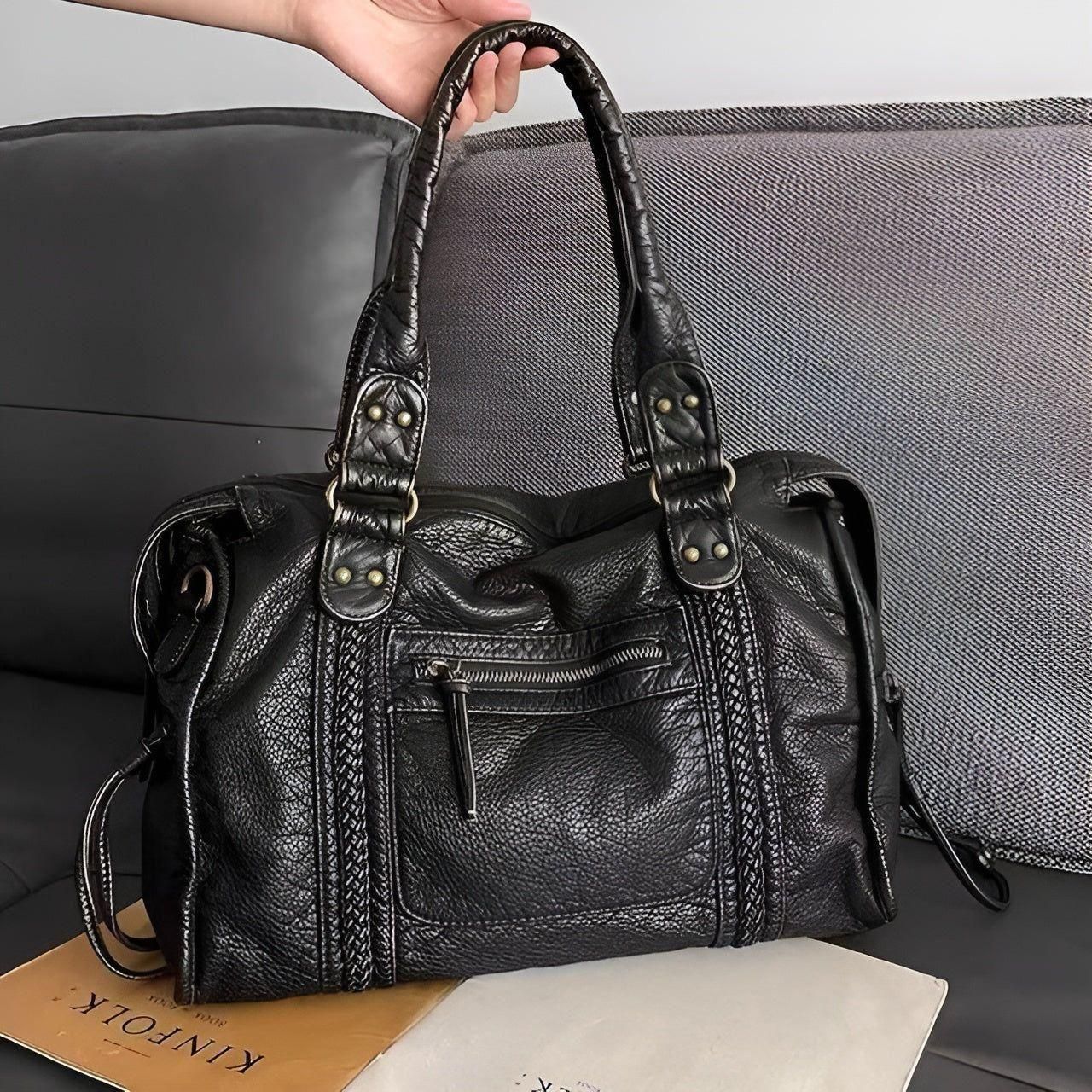 BowLift | Genuine Leather Shoulder Bag – Elegant & Durable Handbag for Work and Everyday Use