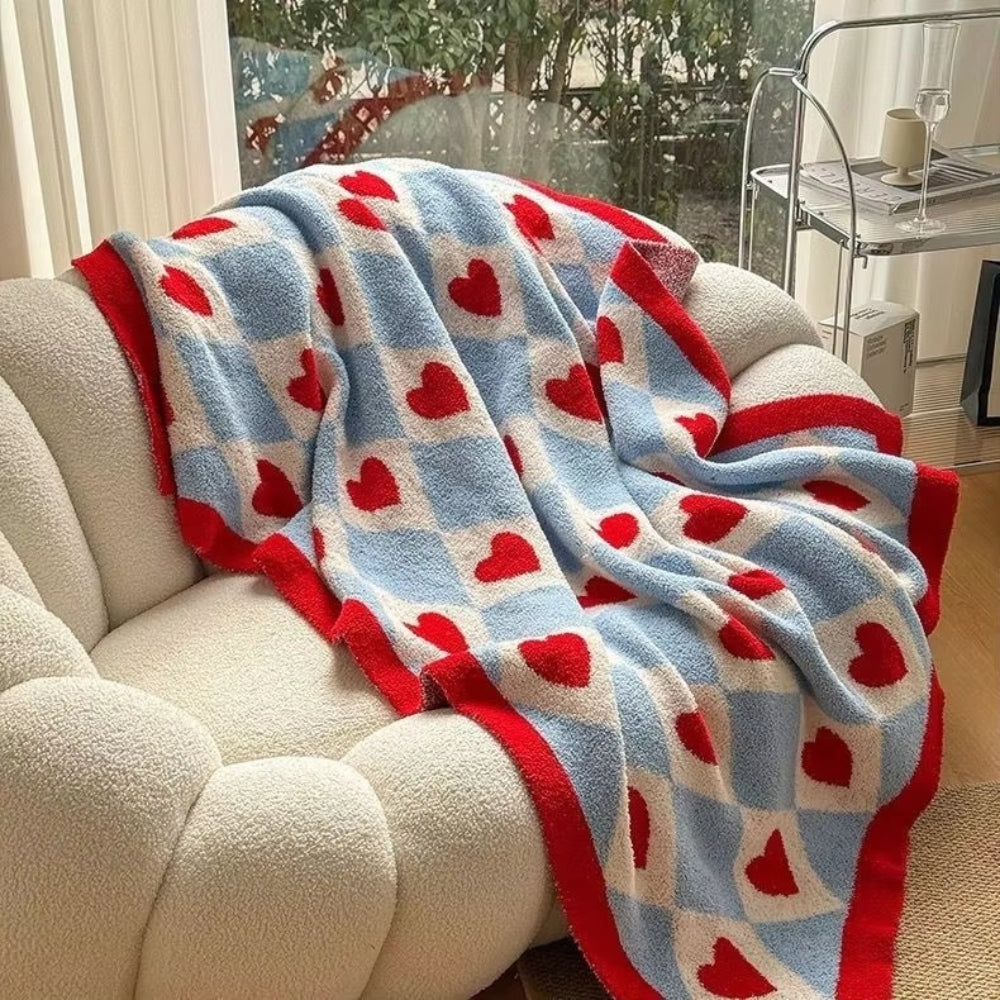 BowLift | Argyle Scarlet Heart Soft Blanket