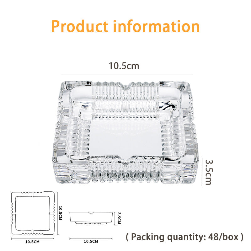 BowLift | Thick And Transparent Square Glass Ashtray, Creative Crystal Glass Ashtray, Hotel And Household Ashtray
