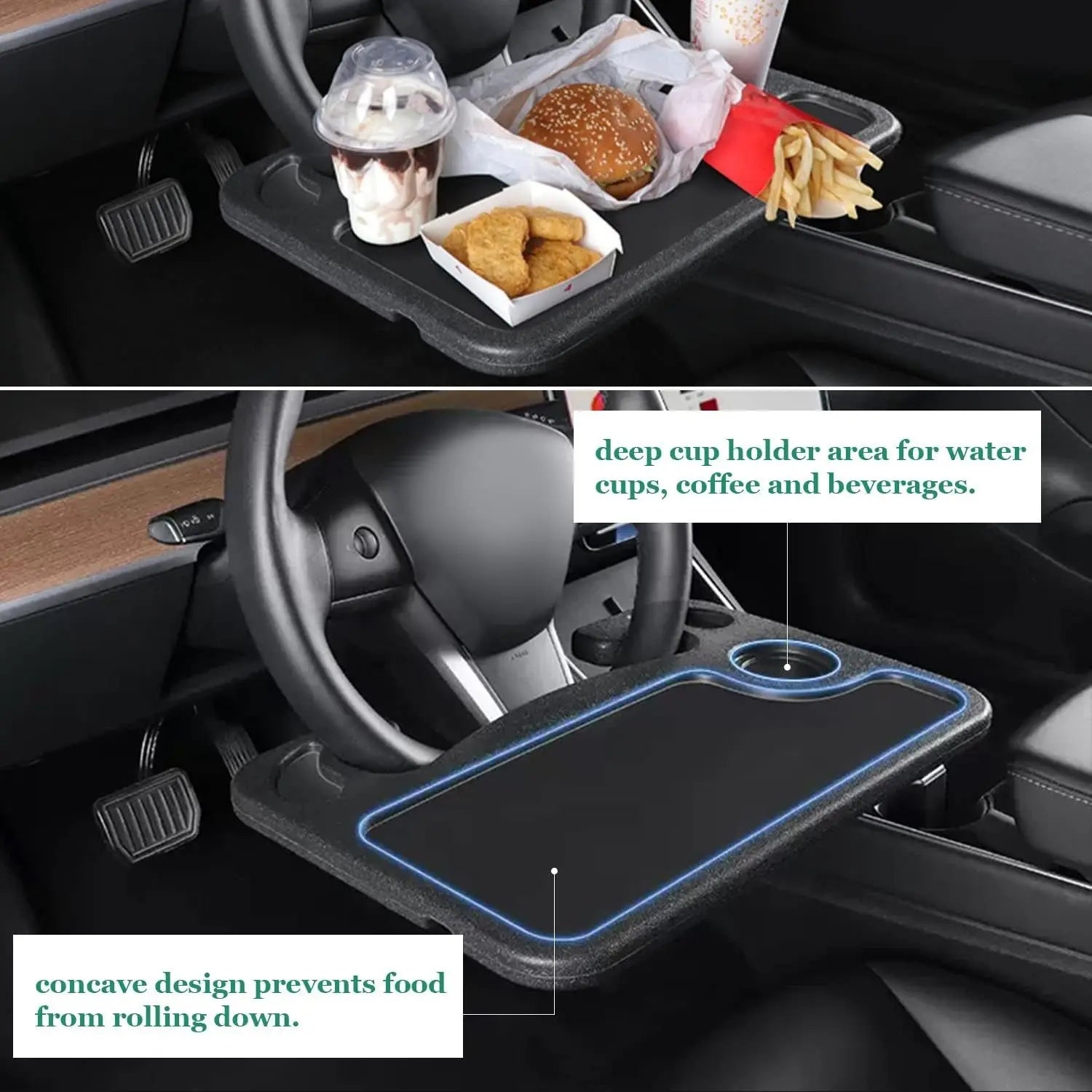 BowLift | Car Dining Table & Laptop Holder – Directly mountable at the steering wheel