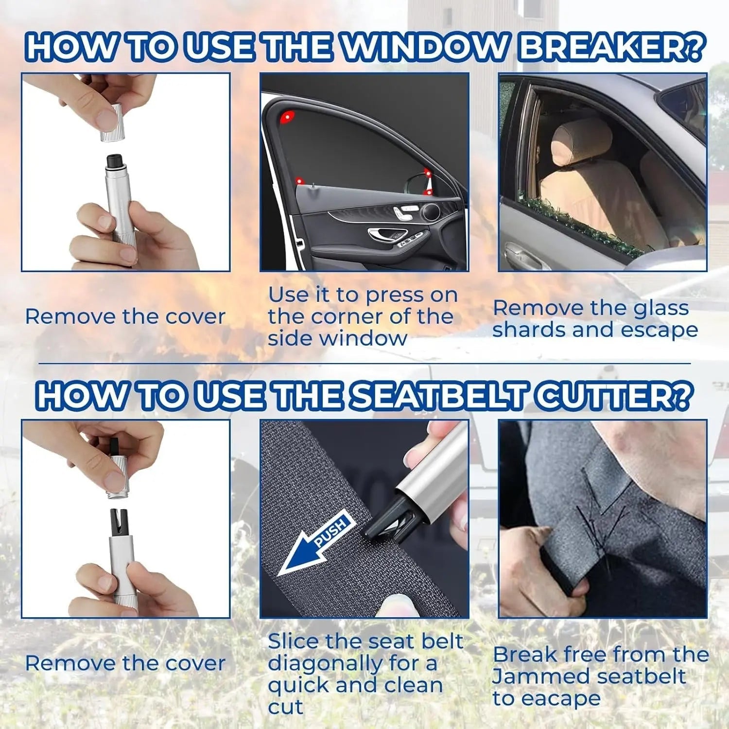 BowLift | Auto emergency hammer with glass breaker – Reliable & life-saving in an emergency