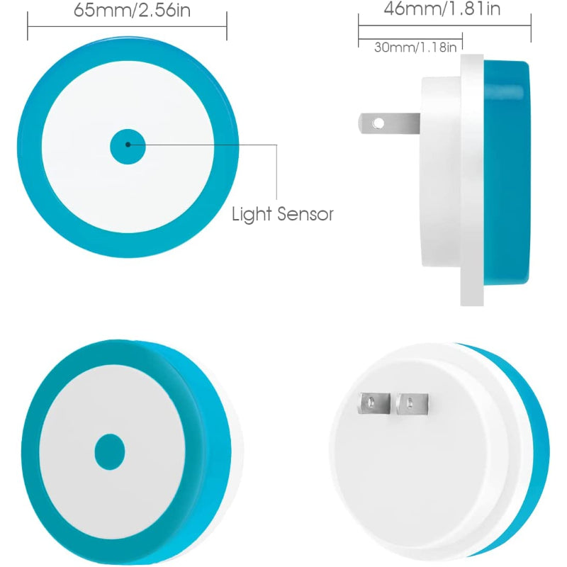 BowLift | Night lights plug into the wall [4Pack], night light with light sensors, LED night light for the children's room, baby night light, bathroom night light, stair lights, hallway light