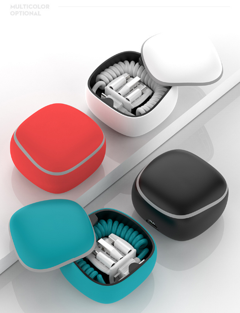 BowLift | All-in-one spring cable power bank Type-c Android lightning storage box Emergency mini power bank