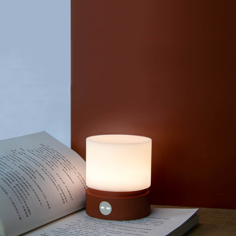 BowLift | Contemporary Nordic Timer Rechargeable ABS HIPS Silicone Cylinder LED Table Lamp Night Light for Nightstand