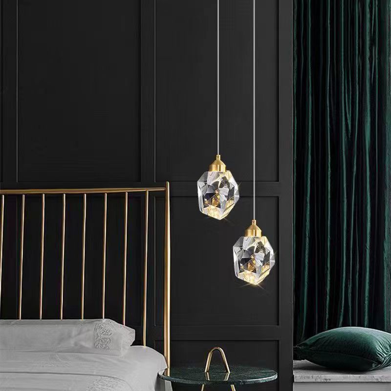 BowLift | Luxury Diamond Cube Crystal Iron LED Pendant Light For Bedroom