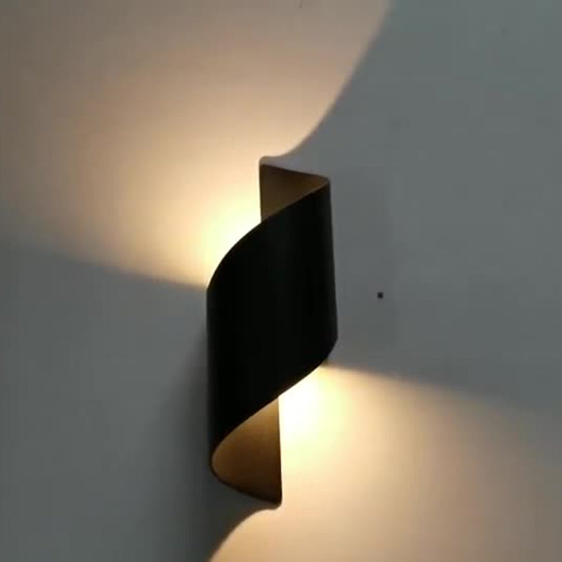 BowLift | Modern Minimalist Waterproof Spiral Aluminum Acrylic LED Wall Light for Bedroom