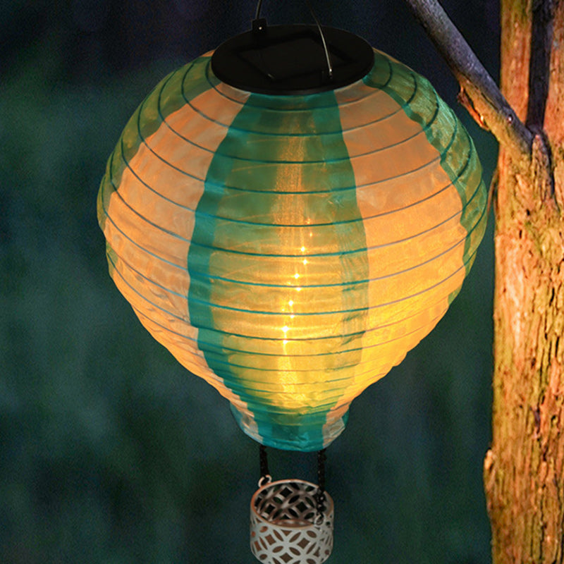 BowLift | Contemporary Creative Solar Hot Air Balloon Fabric Shade LED Outdoor Pendant Light for Terrace Outside