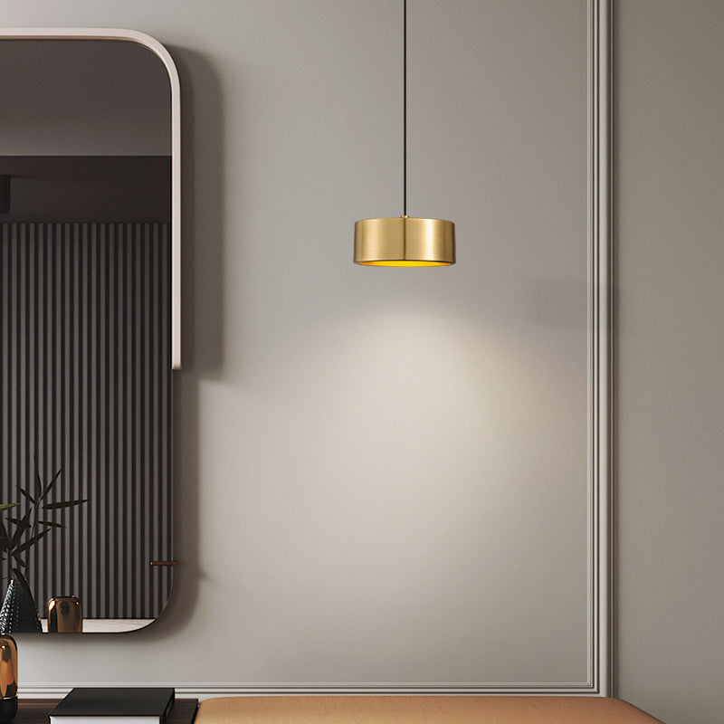 BowLift | Minimalistic Round Cylinder Iron LED Pendant Light for Bedroom