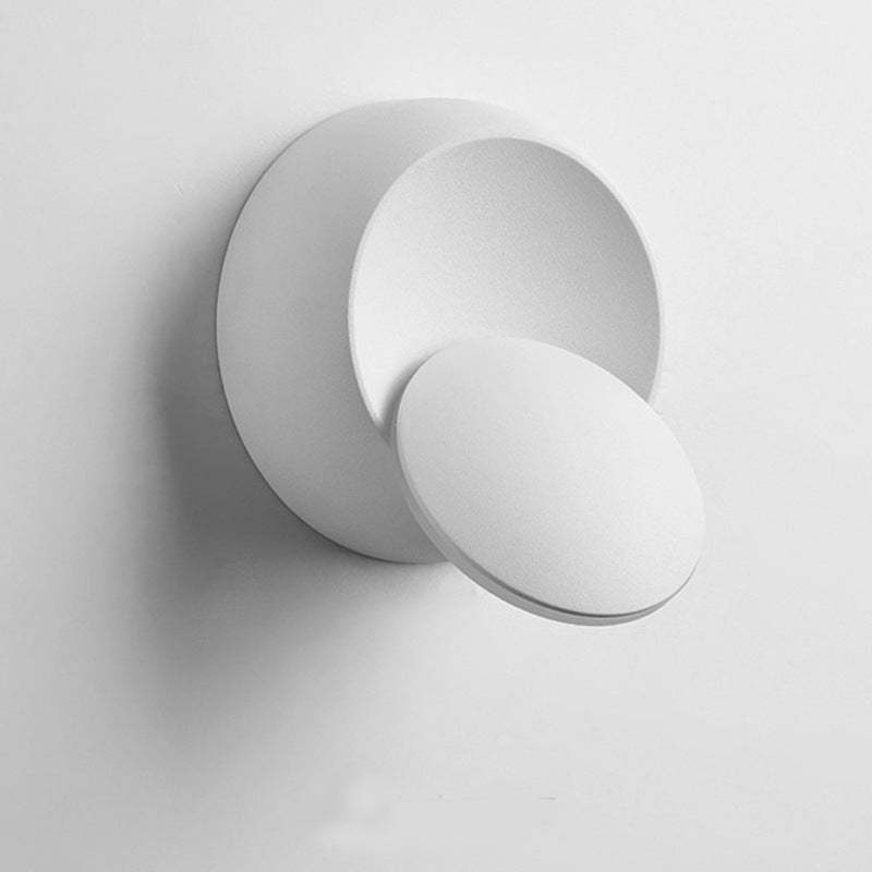 BowLift | Contemporary Nordic Iron Round Eclipse Rotatable LED Wall Light for Nightstand