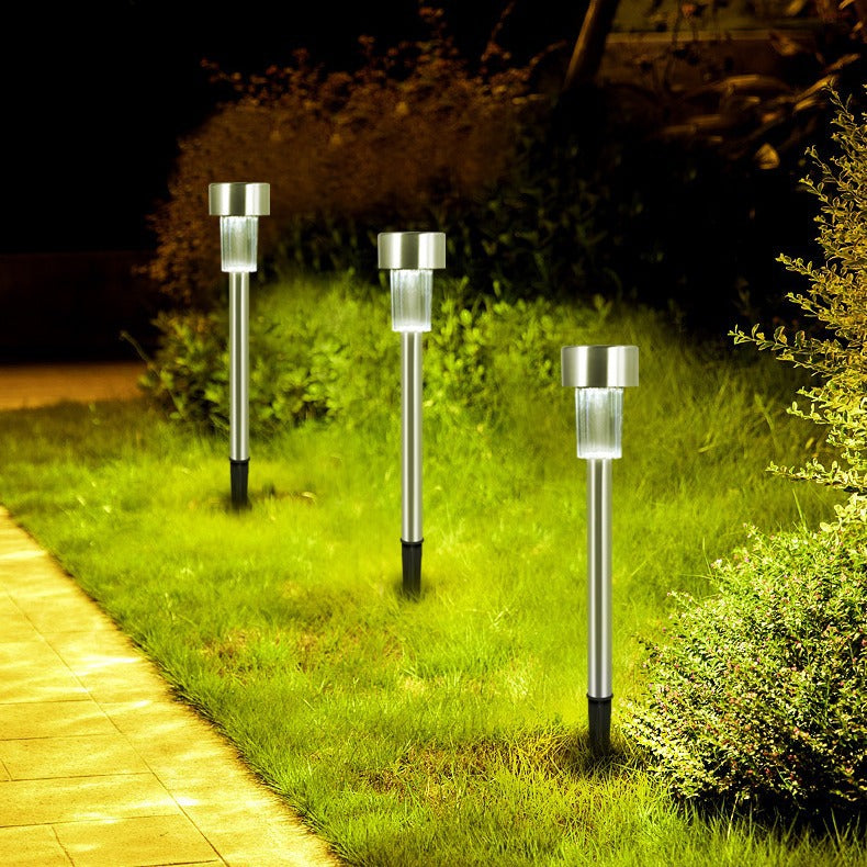 BowLift | Modern simplicity solar waterproof stainless steel cylinder LED landscape lighting outdoor light for the garden