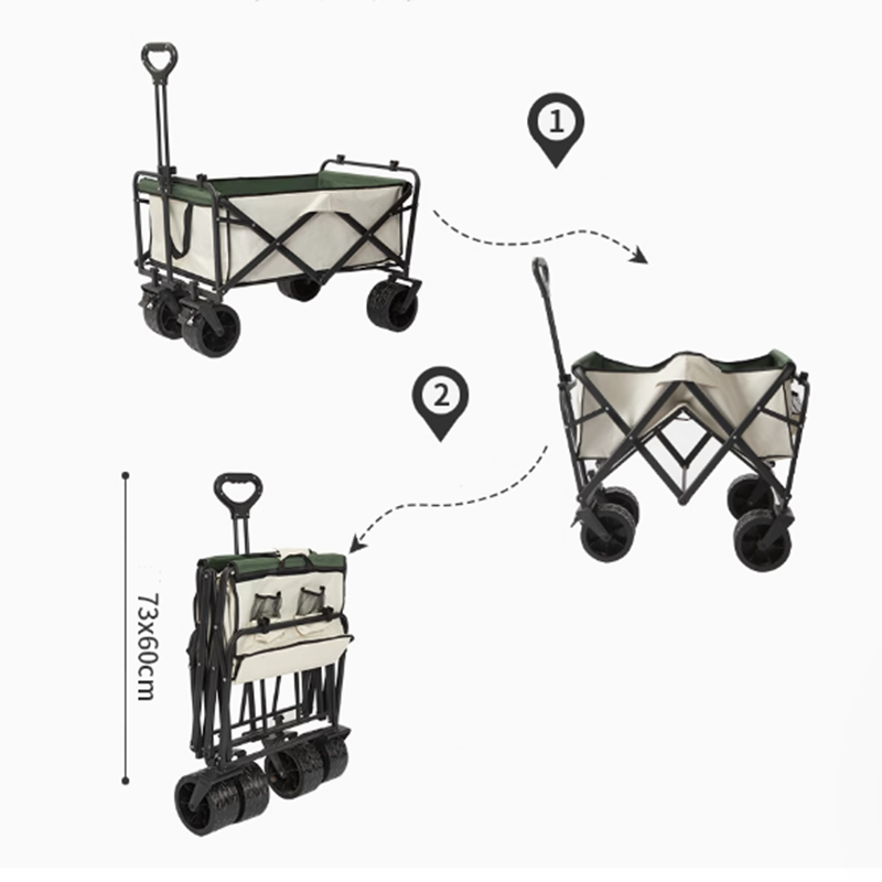 BowLift | Super Giant Wheel Outer Card Inner Green Beach Cart Camping Trolley Trailer Load-Bearing 200 Kg