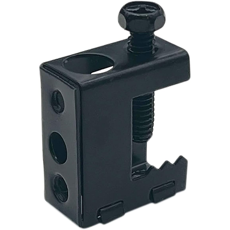 BowLift | 100-Pack Beam Clamps, 1/4"-20 Black Steel Bolt-On Beam Clamps, for use with J-Hooks, clamps onto beams up to 1/2" thick