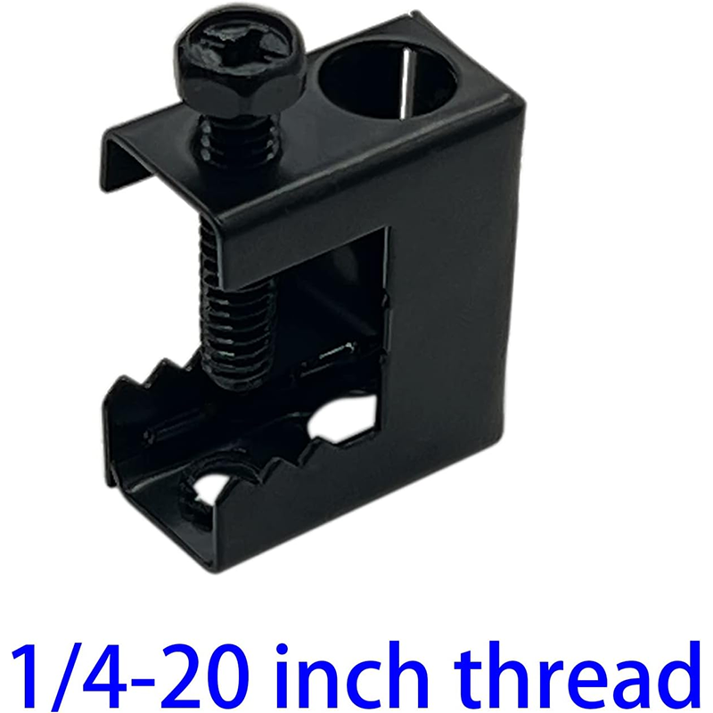 BowLift | 100-Pack Beam Clamps, 1/4"-20 Black Steel Bolt-On Beam Clamps, for use with J-Hooks, clamps onto beams up to 1/2" thick
