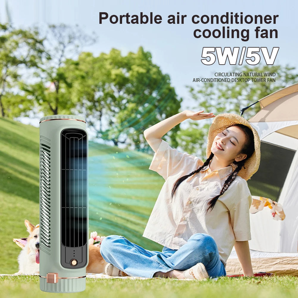 BowLift | CoolBreeze Mini – Portable bladeless tower fan with USB charging function