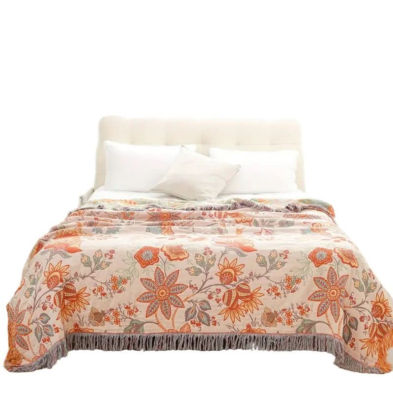 BowLift | Chic – Cotton Throw Blanket with Floral Pattern