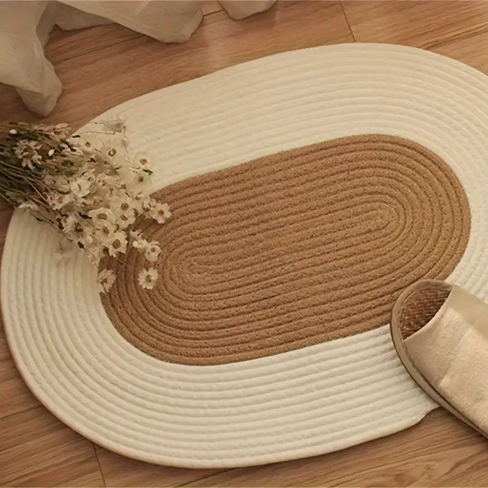 BowLift | Boho Braided Hemp Oval Rug