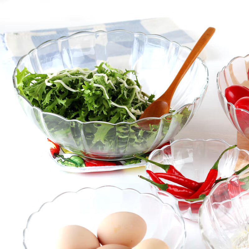 BowLift | Tempered Glass Bowls Soup Bowls Salad Bowls Dessert Bowls Lotus Edge