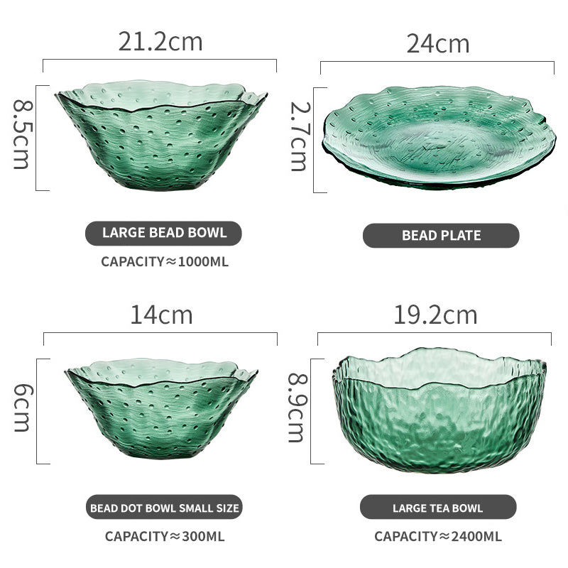 BowLift | Household Tableware And Dishes Set, Glass Salad Bowl, Large Fruit Bowl, Creative Tableware, Fruit Plate, Large Bowl, Bamboo Hat, Bowl And Plate