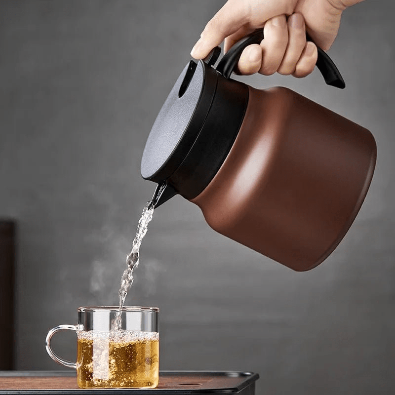 BowLift | Insulated teapot with stainless steel strainer & ceramic for hot or cold tea