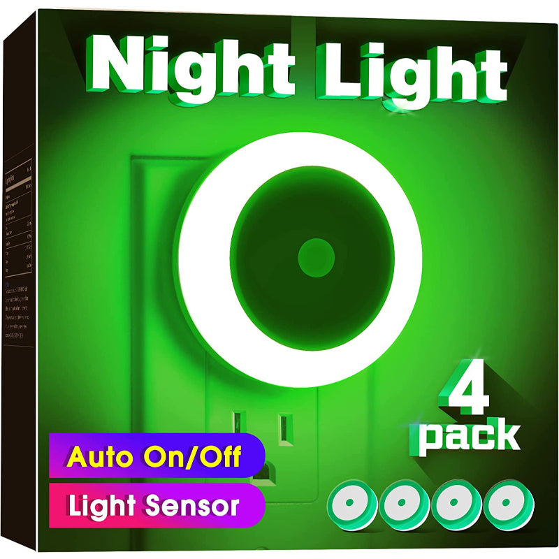 BowLift | Night lights plug into the wall [4Pack], night light with light sensors, LED night light for the children's room, baby night light, bathroom night light, stair lights, hallway light