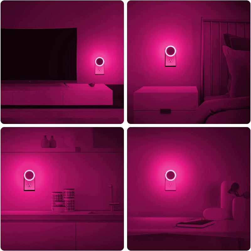 BowLift | Night lights plug into the wall [4Pack], night light with light sensors, LED night light for the children's room, baby night light, bathroom night light, stair lights, hallway light