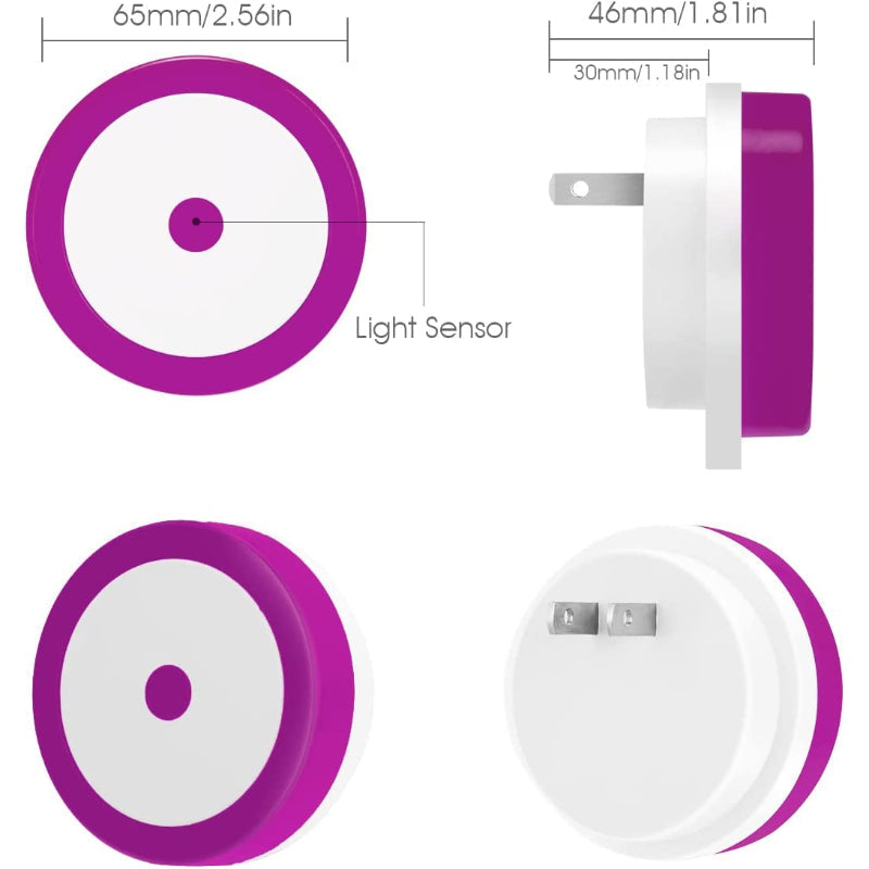 BowLift | Night lights plug into the wall [4Pack], night light with light sensors, LED night light for the children's room, baby night light, bathroom night light, stair lights, hallway light