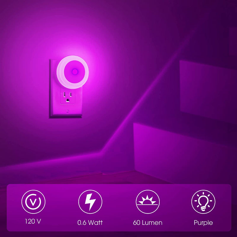 BowLift | Night lights plug into the wall [4Pack], night light with light sensors, LED night light for the children's room, baby night light, bathroom night light, stair lights, hallway light