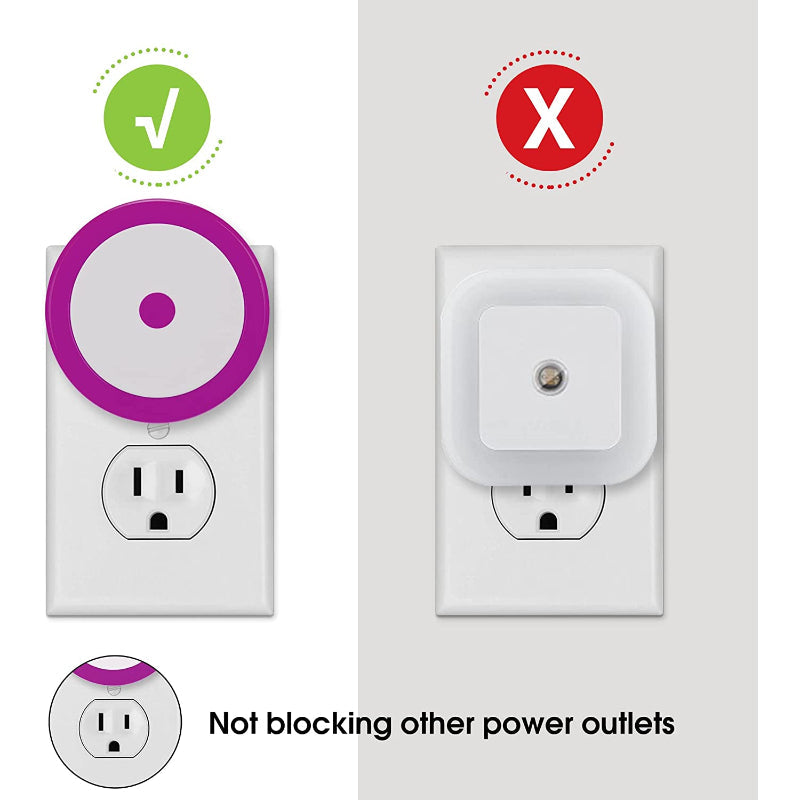 BowLift | Night lights plug into the wall [4Pack], night light with light sensors, LED night light for the children's room, baby night light, bathroom night light, stair lights, hallway light