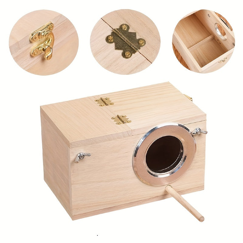 BowLift | Bird Box Wooden Breeding Nest Cage Accessory