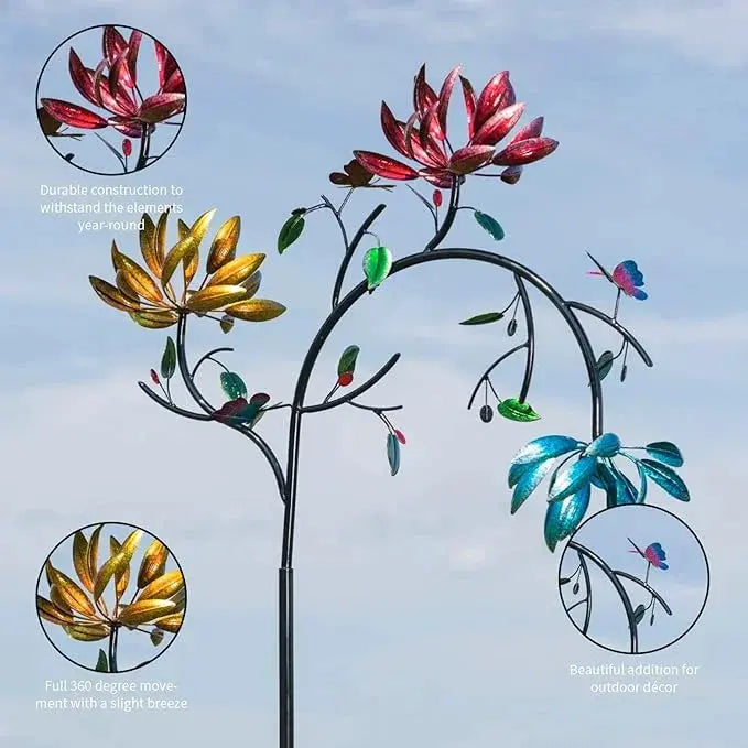 BowLift | Colorful Garden Windspinner – Fascinating Flower Decoration