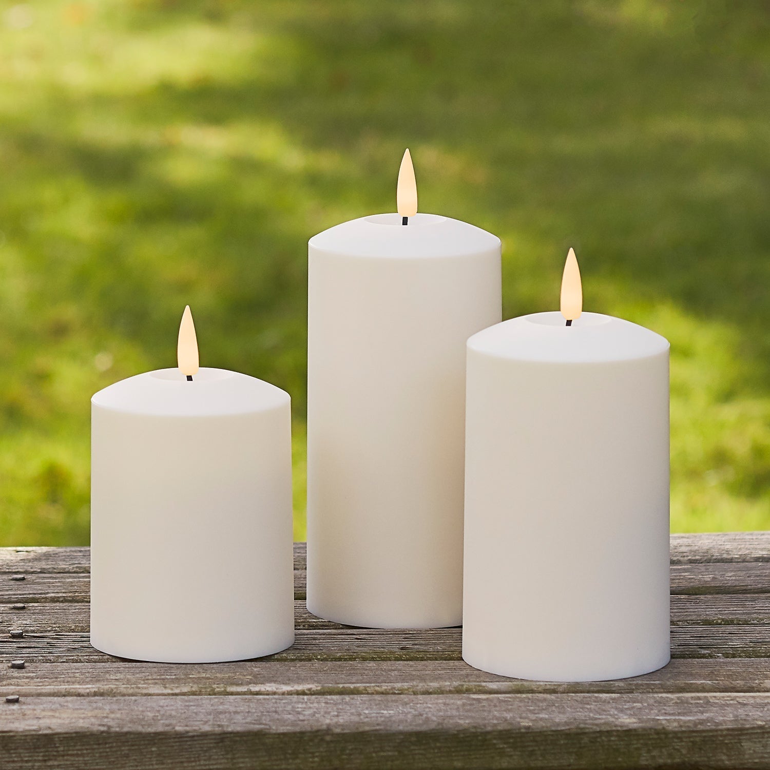 BowLift | TruGlow LED Outdoor Candle Trio with Remote Control