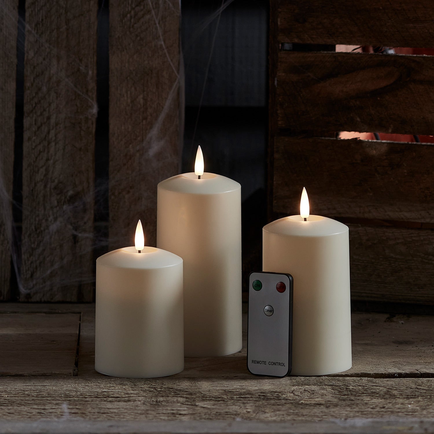 BowLift | TruGlow LED Outdoor Candle Trio with Remote Control