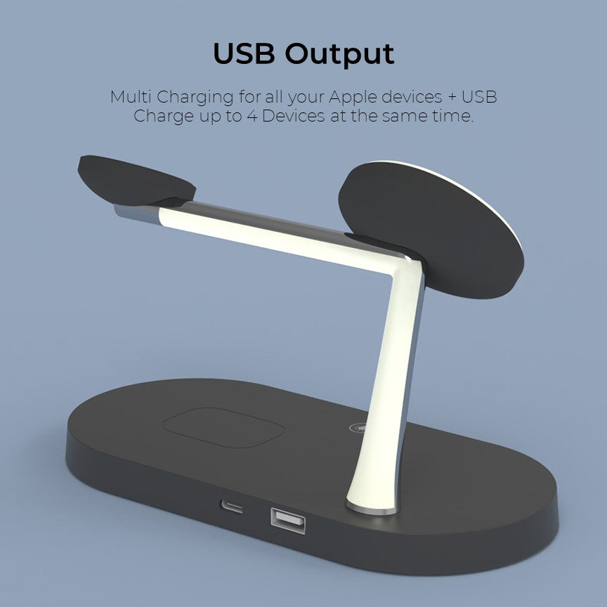 BowLift | 4-in-1 Wireless Charging Station - Magnetic Qi Charger for Phone, Watch & Earbuds