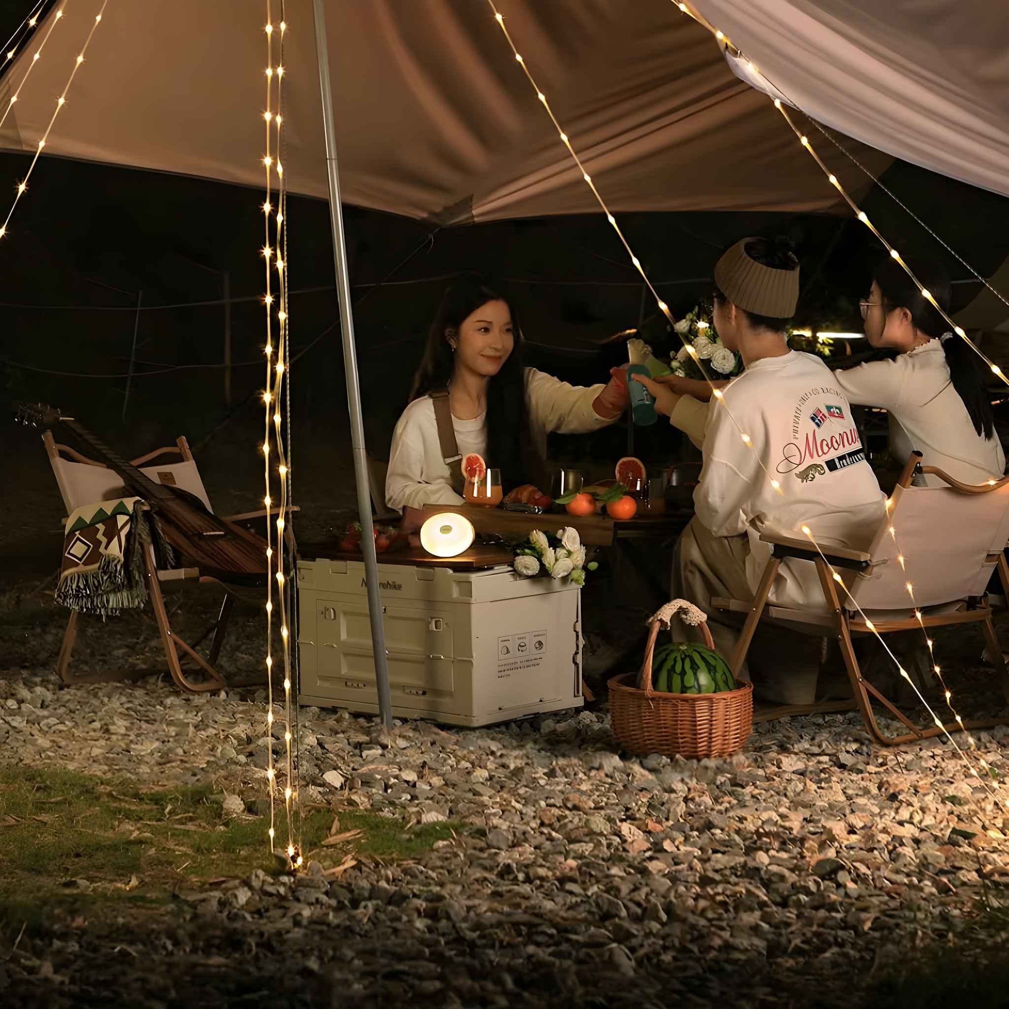 BowLift | CampBeam LED Outdoor String Lights – Rechargeable Waterproof Lights with Magnetic Hooks & 5 Lighting Modes