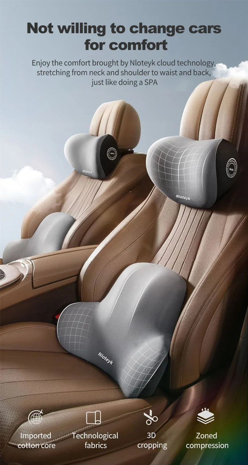 BowLift | Car Lumbar Support Back Cushion and Neck Pillow